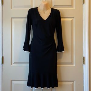 Sleek Black Midi Dress🤍